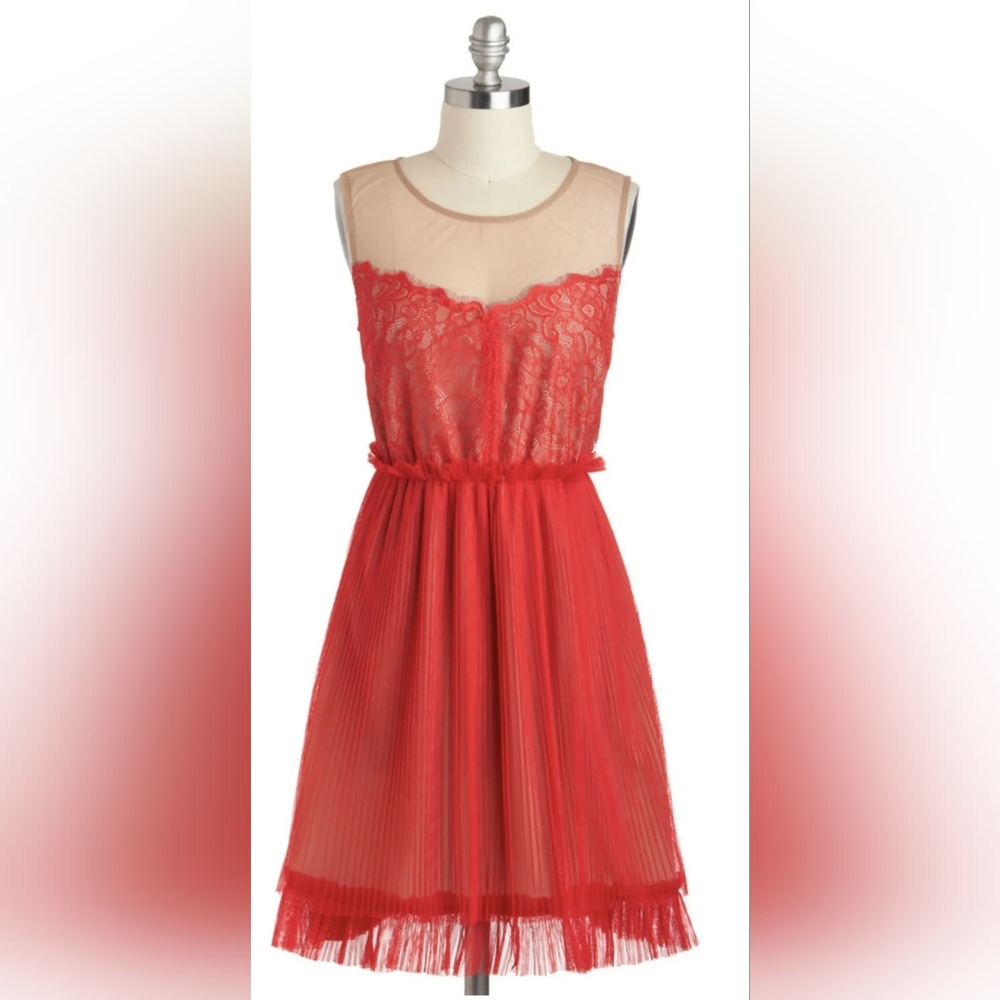 Boutique Red Lace Dress